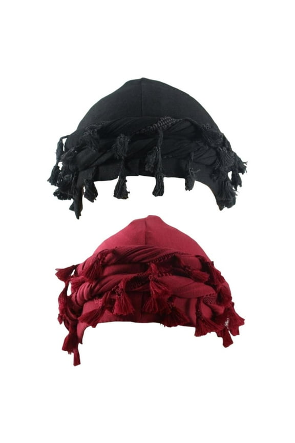 2pcs Vintage Ethnic Turban For Men With Tassel - Durag Head Wraps, Soft Elastic Fit & Perfect For Outdoor