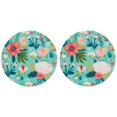 thumbnail image 1 of 2pcs Vintage Flowers Coasters for Drinks Minimalist Style Leaves Anti Slip Round Car Cup Holder Women's Car Interior Accessories, 1 of 16