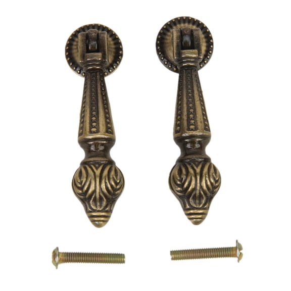 2pcs Vintage Handle Knob Door Button Cupboard Drawer Design Pull
