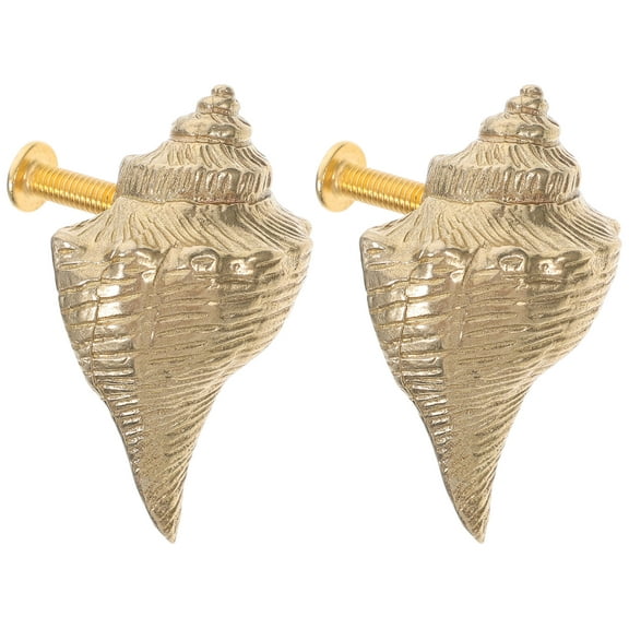 2pcs Vintage Shell Cabinet Knobs Coastal Drawer Pulls for Dressers Unique Decorative Handles for Cabinets and Drawers