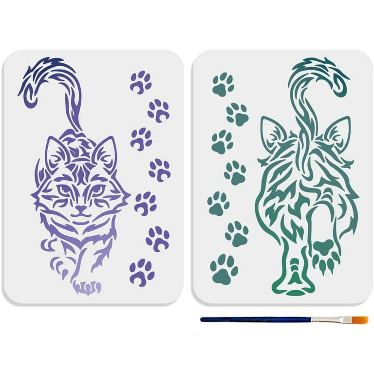 2pcs-walking-cat-stencils-11-7-8-3inch-cat-paw-prints-stencil-with-paint-walmart-com for Cat Paw Print Stencil Printable Free 2pcs Walking Cat Stencils 11.7×8.3inch Cat Paw Prints Stencil with Paint - Walmart.com for Cat Paw Print Stencil Printable Free
