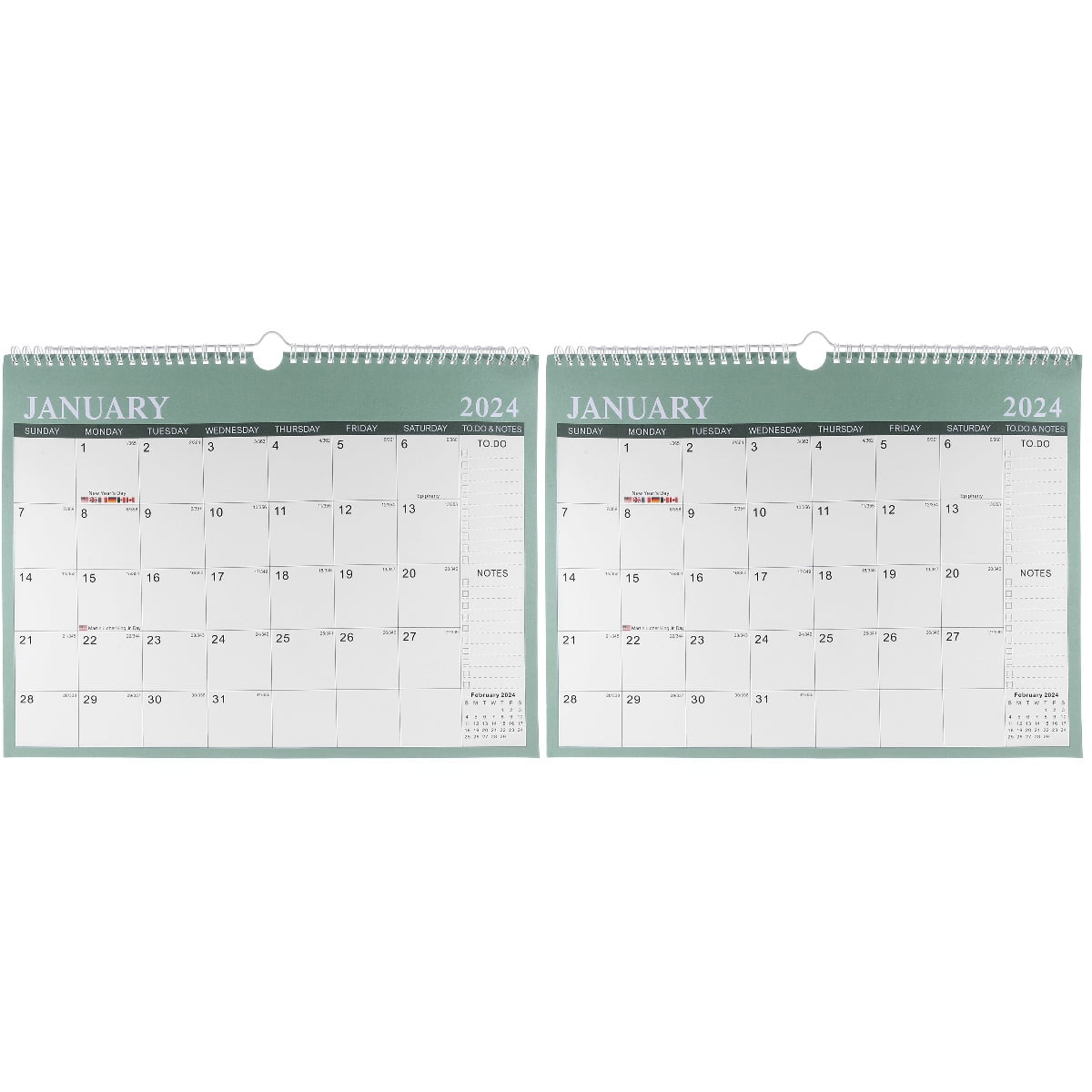 2pcs Wall Calendar English Calendar Desktop 20242025 Calendar