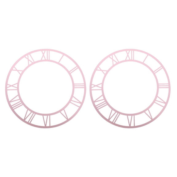 2pcs Wall Clock Sticker: 25cm Decorative Mirror Finish DIY Clock Frame with Roman Numerals - Adhesive Peel-and-Apply Design for Home & Office
