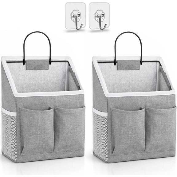 2pcs Wall Hanging Storage Bag, Wall Hanging Baskets for Organizing as Over the Door Organizer, Wall File Organizer, Rv Storage and Organization. For Bedroom, Office, Camper