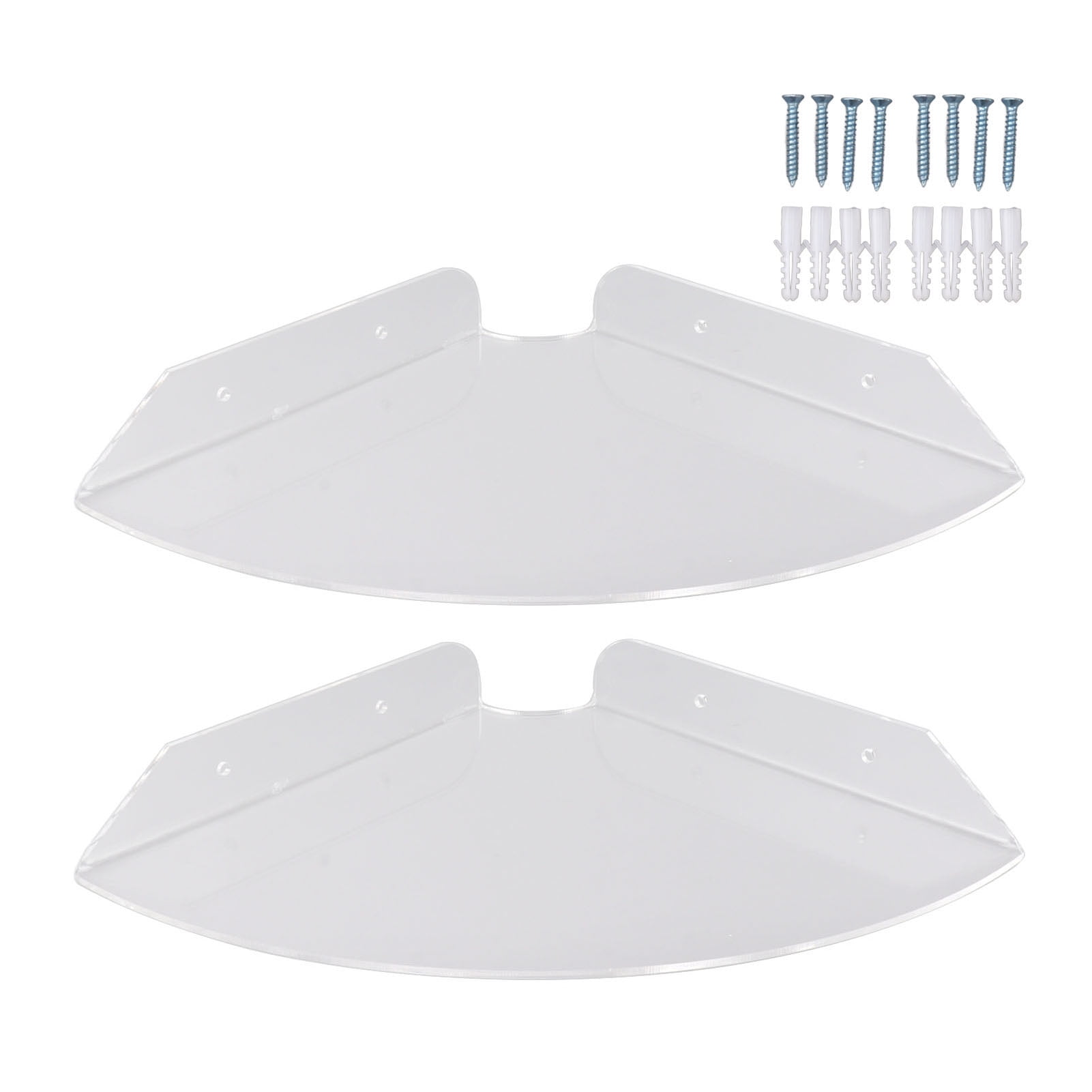 2pcs Wall Mount Floating Corner Shelves Quarter Round Hanging Corner