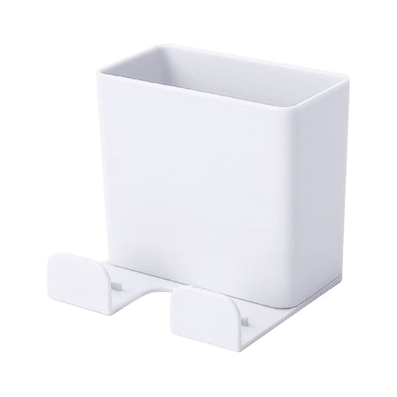 2pcs Wall Mounted Holder Mobile Phone Charging Rack Storage Box Container (White)