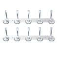 thumbnail image 1 of STRANDCHIC Stainless Steel Coat Hanger Hooks Silver Easy to Clean 5 Integrated Hooks 2Pcs, 1 of 10