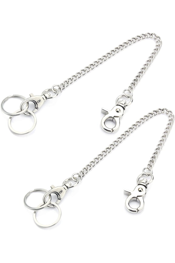 2pcs Wallet Chain,Pocket Keychain for Keys, Pants, Jeans, Skirt, Belt Loop
