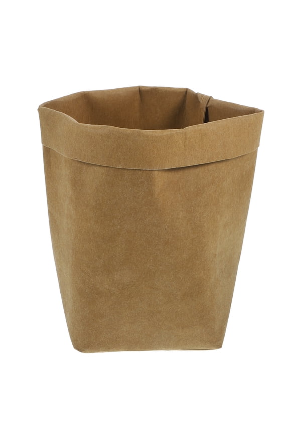 Reusable Washable Kraft Paper Bags Light Brown for Decoration and Storage 2Pcs