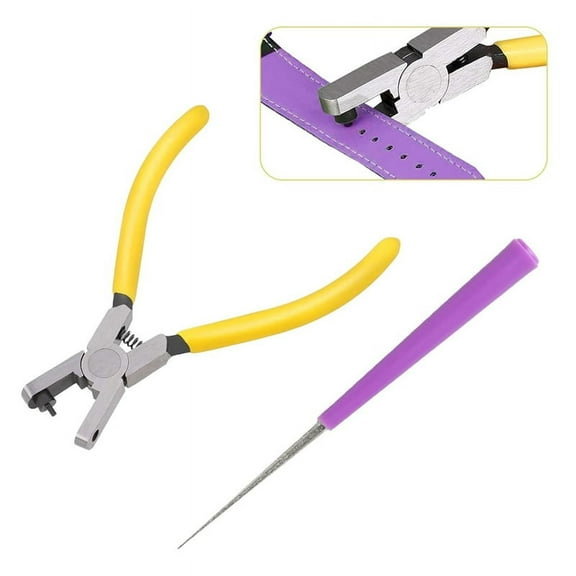 2pcs Watch Band Leather Hole Punch Plier,2.0mm Belt Puncher for Tool,for DIY Craft Shoe Fabric