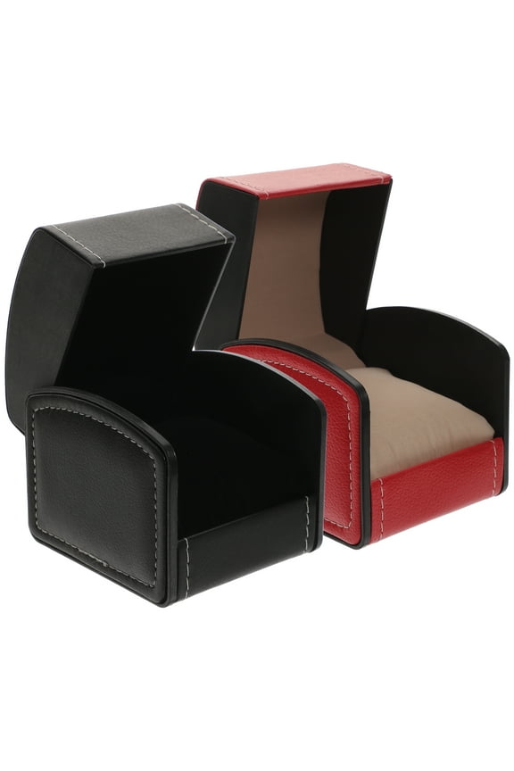 2pcs Watch Case Watch Holder PU Watch Storage Case Wrist Watch Gift Box Pu Watch Box