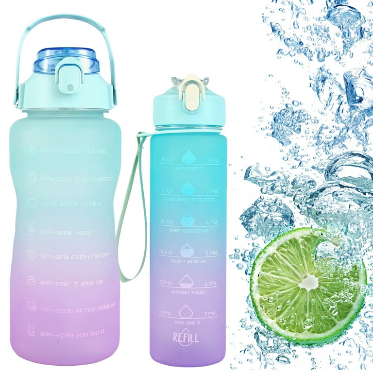 2l Portable Large Capacity Water Bottles Fitness Water Jug With Time Marker