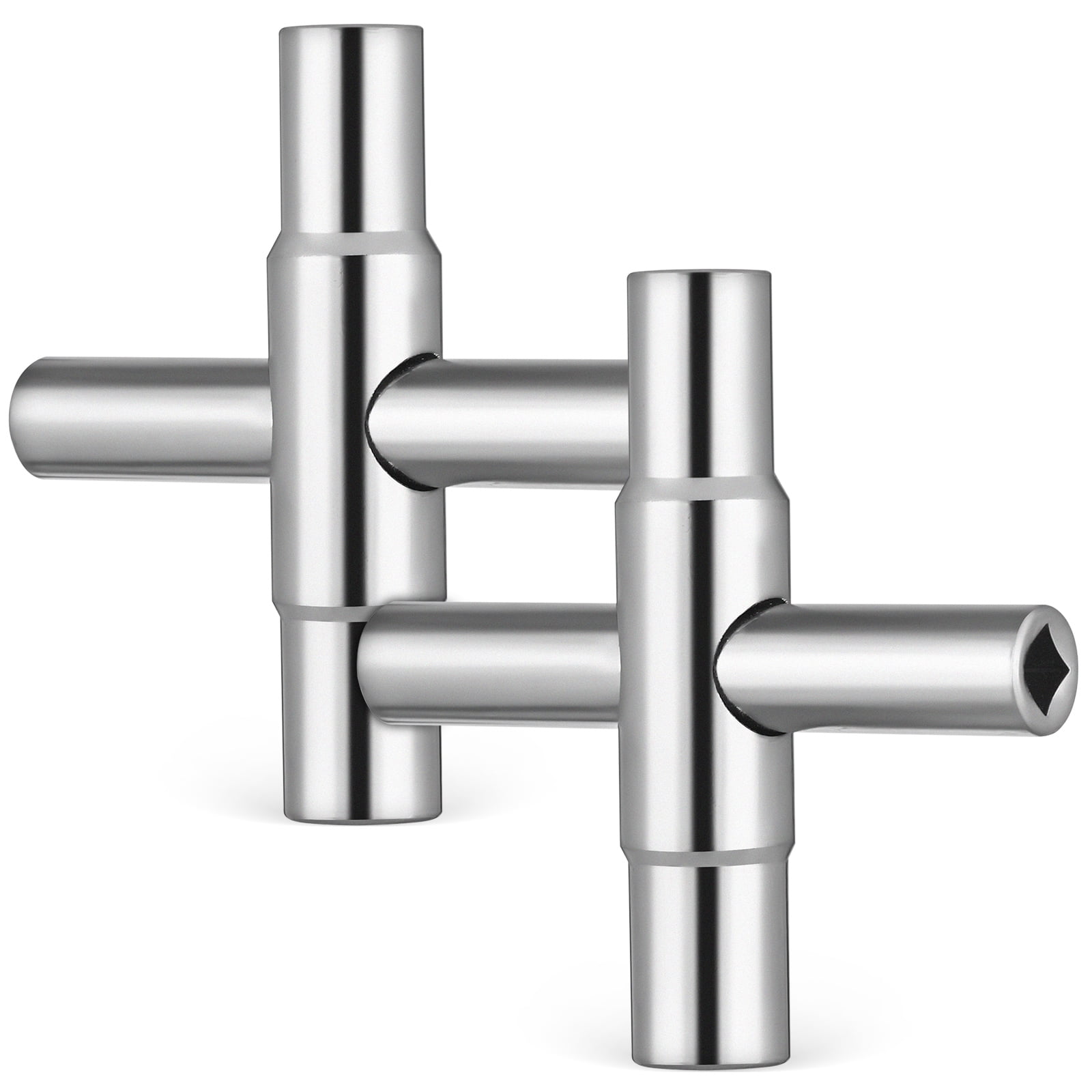 2pcs Water Key Sillcock Key Steel Sillcock Wrench 4 Way Hose Bib Key Water Spigot Key Water Shutoff Key