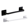 thumbnail image 1 of 2pcs Waterproof Home Kitchen Wall Over Cabinet Towel Bar Hand Towel Shelf Towel Rail Hanger Self Sticky Strong Carrying Capacity LongWhite ShortBlack, 1 of 9