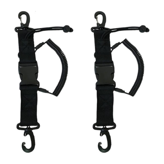 2pcs Waterproofed Diving Safety Cord Double Side Hook Secure Attachments