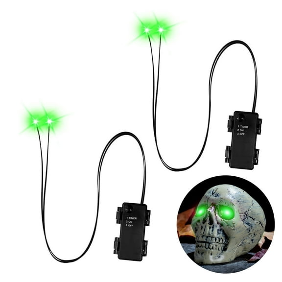2pcs Weather Proof Glowing Eyeball Lights With Red Green Option For Halloween Property And Decors