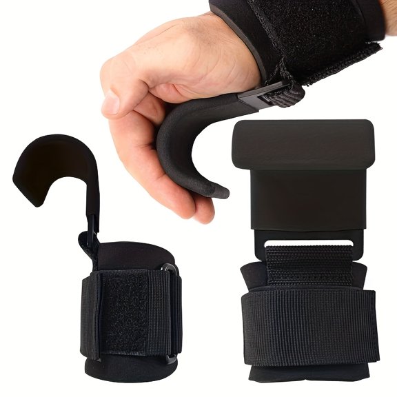 2pcs Weightlifting Hooks, Single Bar Pull-Up Assist, Power Hook for Strength Training, Stable Grip, Thickened Wrist Guard