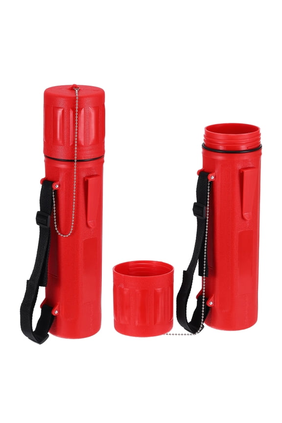 2pcs Welding Rod Storage Tube, 14 Inch Tungsten Electrode Holder Container Airproof Waterproof 4.5kg Capacity with Strap, Red