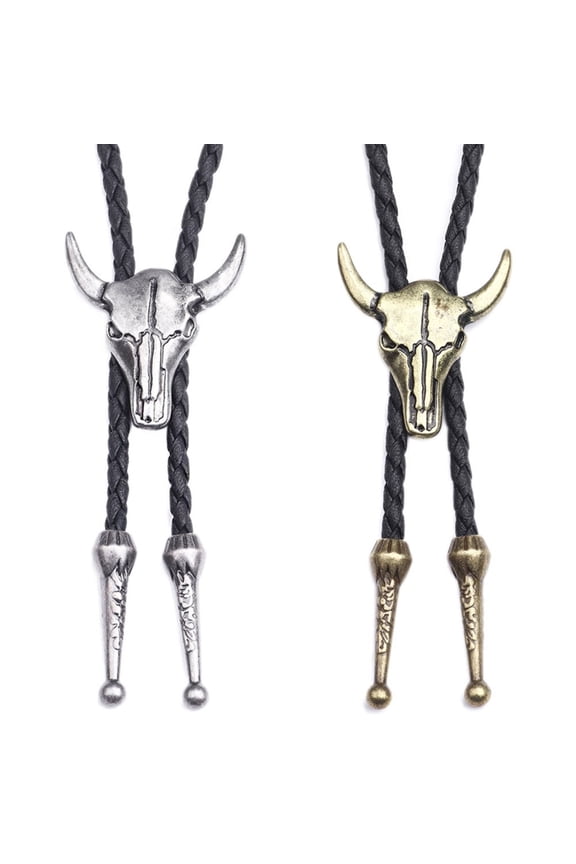 2pcs Western Cowboy Bolo Tie for Carnivals Party Man Teens Costume