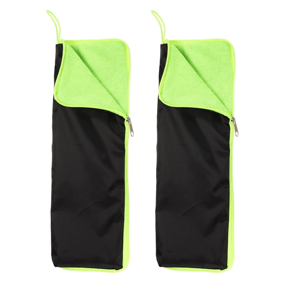 2pcs Wet Umbrellas Bag 15 Oxford Cloth Umbrellas Sleeve Cover with Microfiber Inner Waterproof Portable Compact Cases for Folding Travel Umbrellas, Green