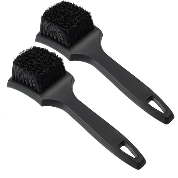 2pcs Wheel Brush Long Handled Car Wheel Rim Brush Tire Cleaner for Car Detailing Black