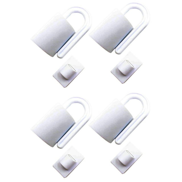 2pcs White 4 Baby Proof Safety Locks Door Protector Security