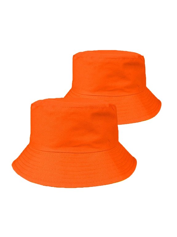 2pcs White Bucket Hat Outdoor Sun Protecting Hat Beach Sunscreen Beautiful Hat for Men and Women