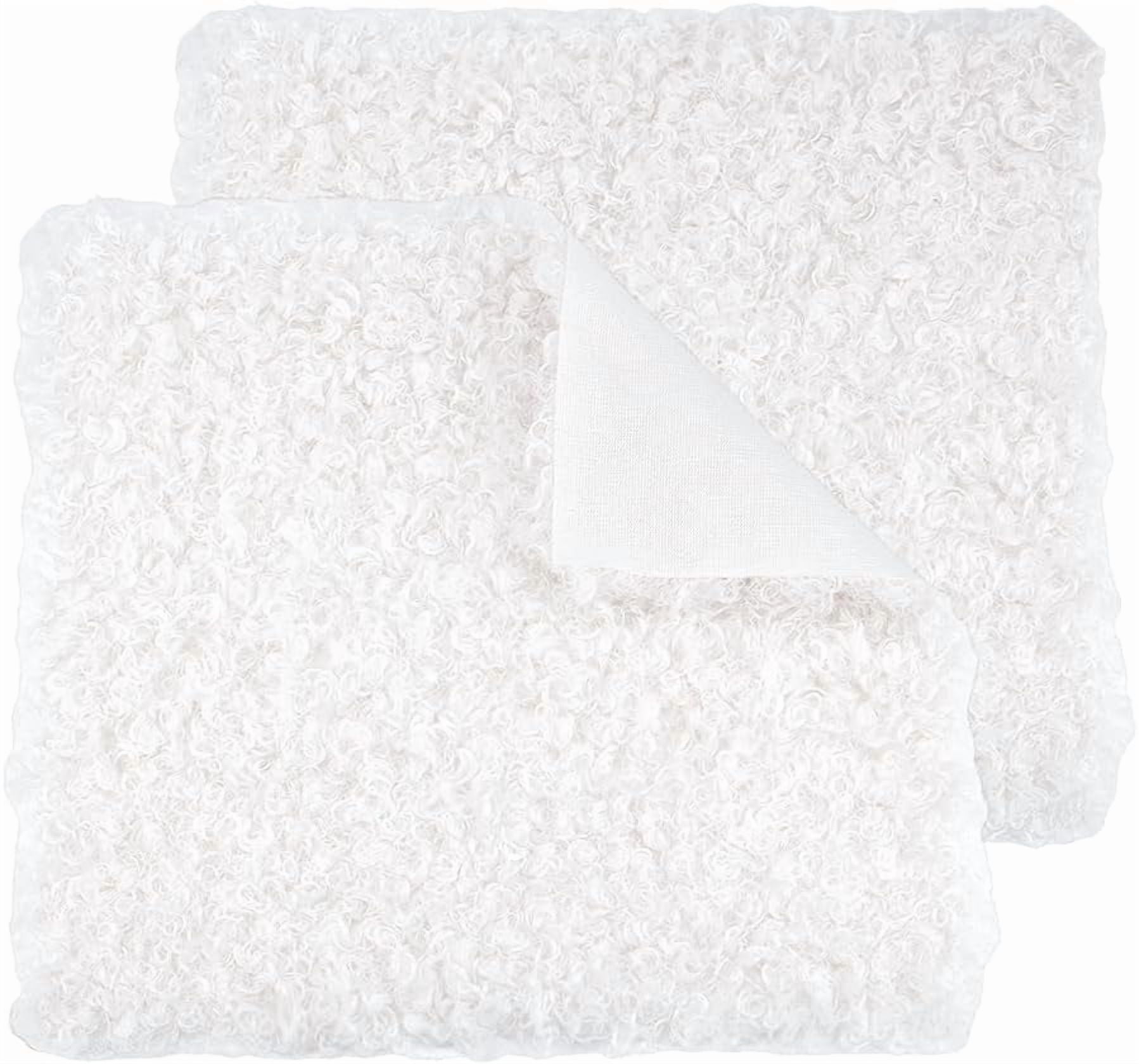 2pcs White Curly Fabric Wool Plush Fabrics Faux Fur Fabric Sherpa Fleece Fabrics
