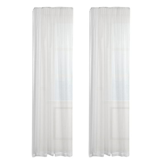 2pcs White Gauze s Window Curtain Panel for Balcony Bedroom