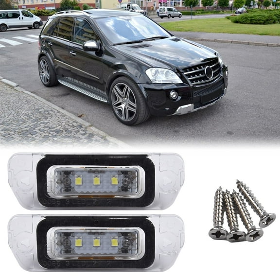 2pcs White LED License Plate Light For Mercedes-Benz AMG ML GL R-class W164 W251