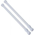 thumbnail image 1 of 2pcs White Tension Rods 15.7 to 28 Inch, No Slip Tension Curtain Rod Adjustable Small Curtain Rod, Spring Kitchen Curtain Rods, Expandable No Drilling, 1 of 7