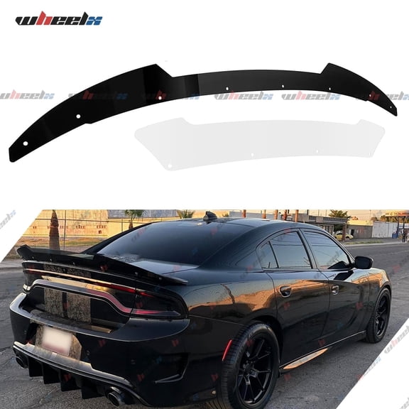 2pcs Wickerbill Spoiler Compatible with 2015-2023 Dodge Charger, Venom Series V3 Style Fits for SRT Hellcat Scat Pack 392, Trunk Tail Deck Lid Wing Lip with RivNut Tool Accessory