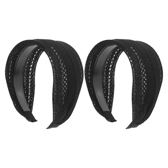 2pcs Wide Headbands for Women Non-slip Large BandsThick Lace Headbands with Teeth Boho Headbands Face Washing Hair Accessories
