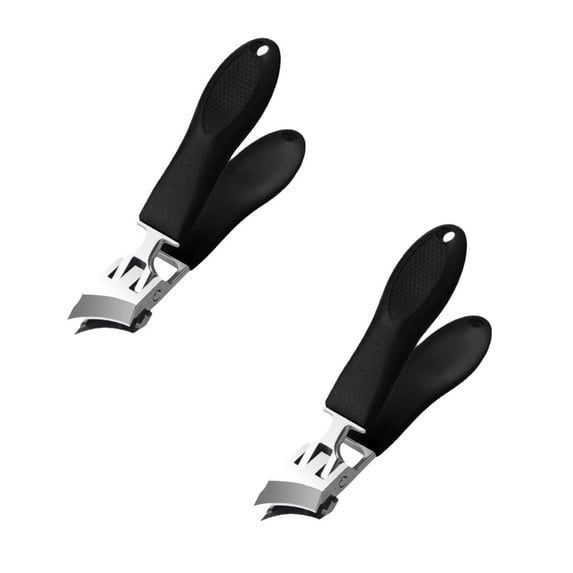2pcs Wide Jaw Opening Anti-Splash Slanted Nail Clipper Long Handle No Splash Nail Clipper Ingrown Nail Clippers Opening Slanted Curved Nail Toenail Clippers For Women Men