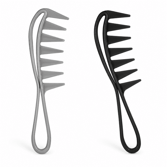 2pcs Wide Tooth Shark Teeth Comb for Curly Wavy Hair for Women Men