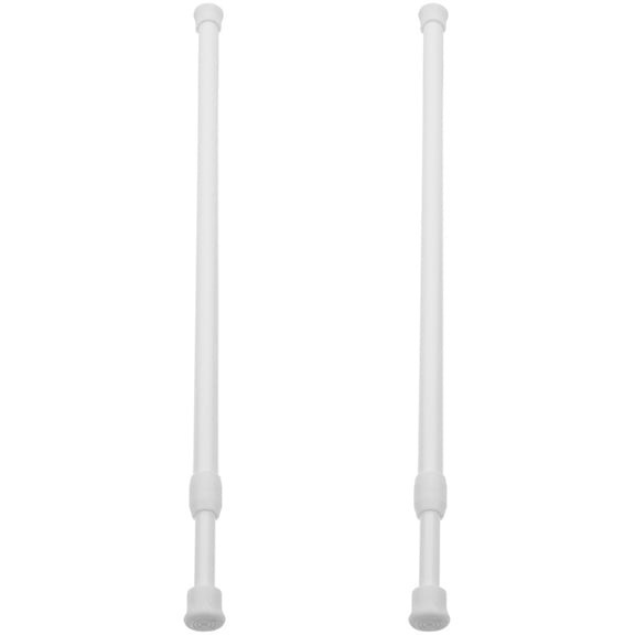 Supvox 2Pcs White Telescopic Spring Rods Window Security Bars and Closet Curtain Bars