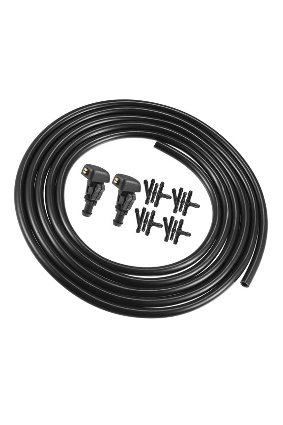 2pcs Windshield Washer Nozzle for Ford F-150 2004-2014 2.5 Meters Hose with Connectors Kit 3W7Z-17603-AA