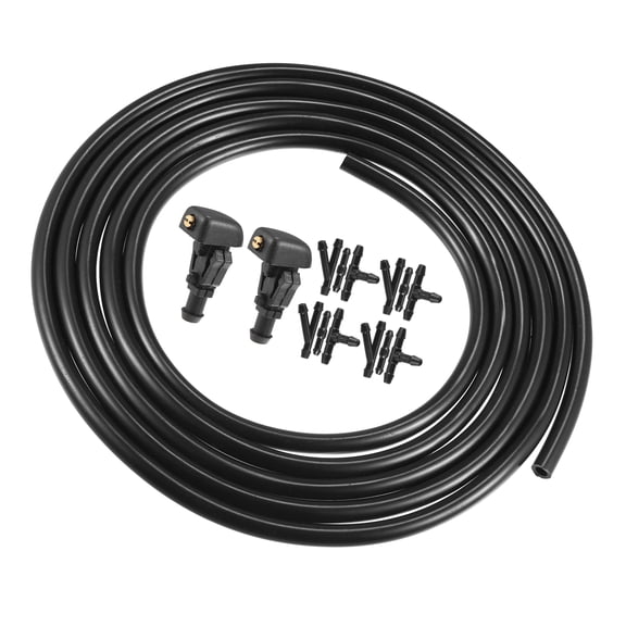 Durable 2Pcs Windshield Washer Nozzle for Ford F-150 2004-2014 2.5 Meters Hose with Connectors Kit Replaces 3W7Z-17603-AA