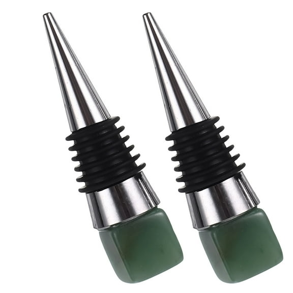 2pcs Wine Bottle Stopper Crystal Gemstone Topper Grape Wine Seal Stopper