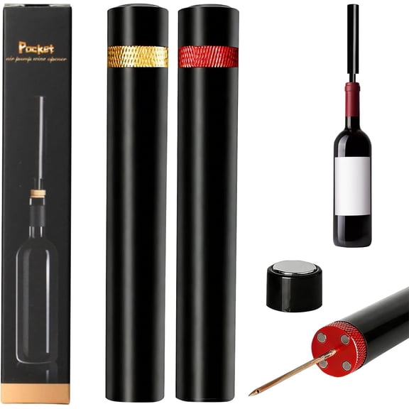 2pcs Wine Opener, Aeropop Wine Opener, Needle Type Wines Bottle Openers, Travel Portable Pocket Air Pressure Pump Wine Bottle Opener for Home, Restaurant, Party