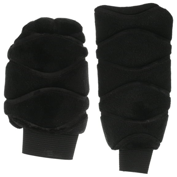 Plush Car Gear Shift Covers for Winter 2pcs Universal Fit Black Decorative Gear Lever