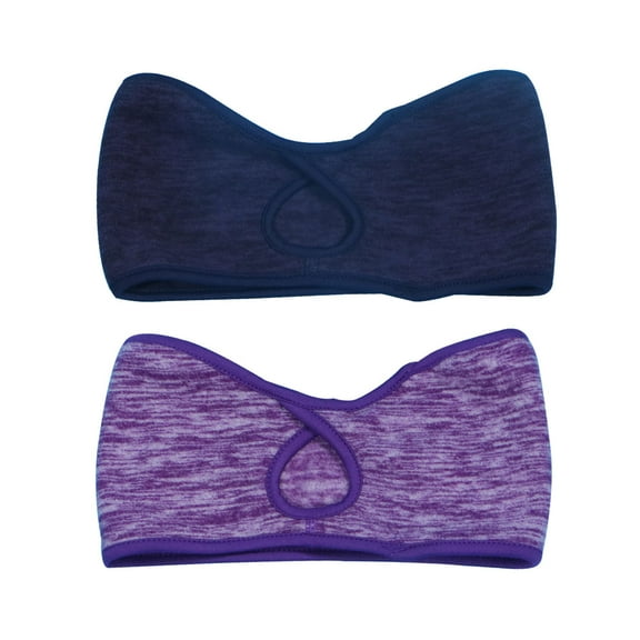 2pcs Winter Running Headband with Ponytail Hole Comfortable Headwrap Outdoor Keep Warm Earmuffs for Climbing Hiking Fishing