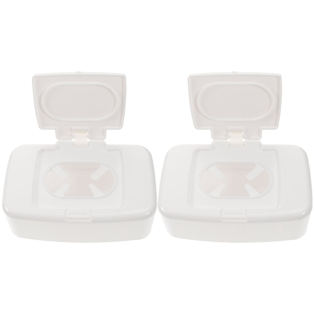 3 Pcs White Baby Wipe Case Travel Holder Keeps Wipes Moist