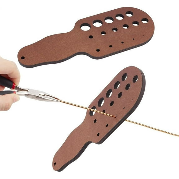 2pcs Wire Chain Drawplate Wood Board for Knitted Bracelet Wooden Drawplate with Handle Diameter Range 1.2~15.8mm for Jewelry Making Wire Drawplate Saddle BrownDIY