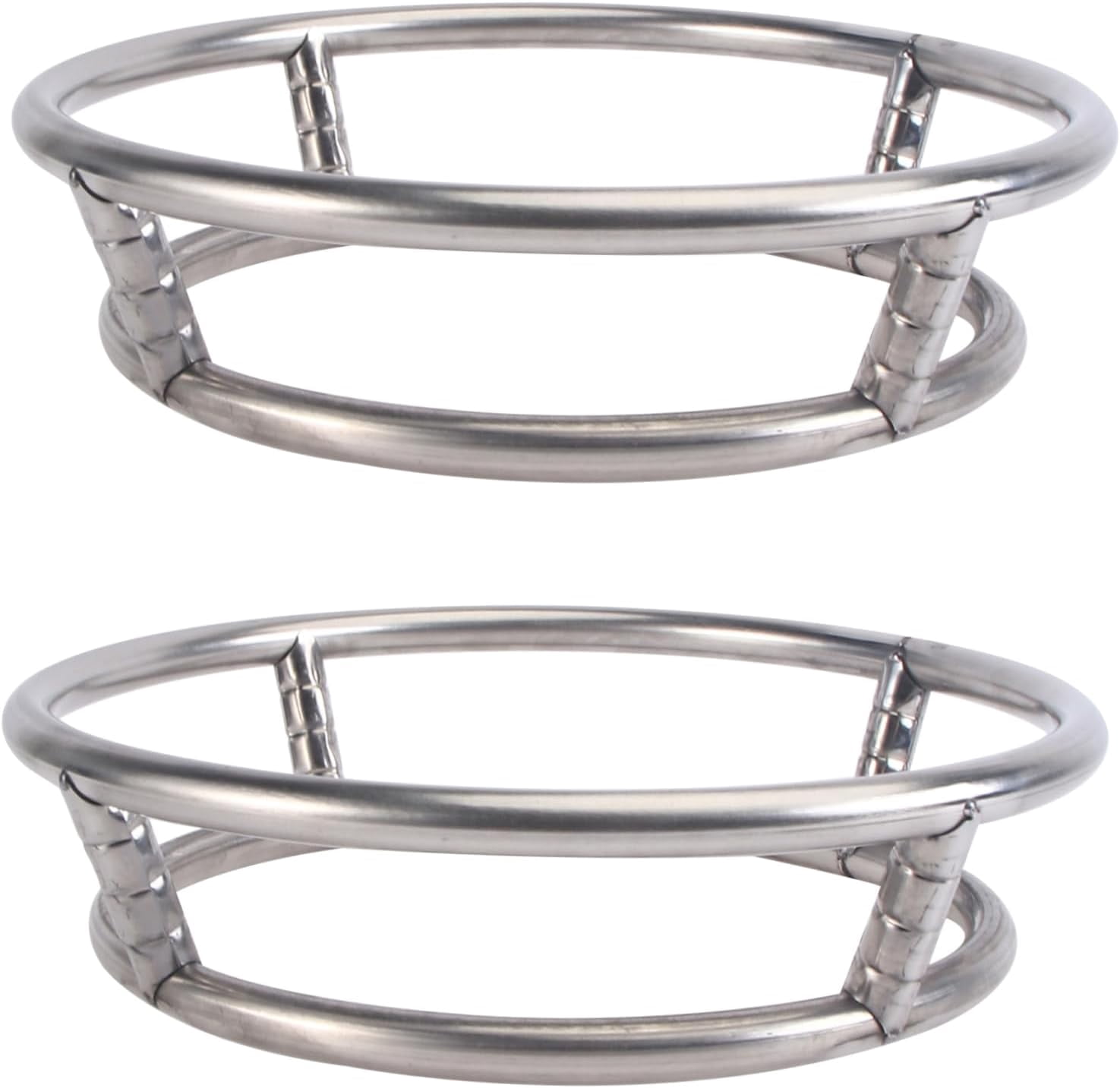 2pcs Wok Rack Griddle Metal Shelf Pot Holders Cooking Wok Ring Stainless Steel Steamer Fish Steamer Steam Rack Stainless Pot Holder Stainless Pot Loop Rack Bold