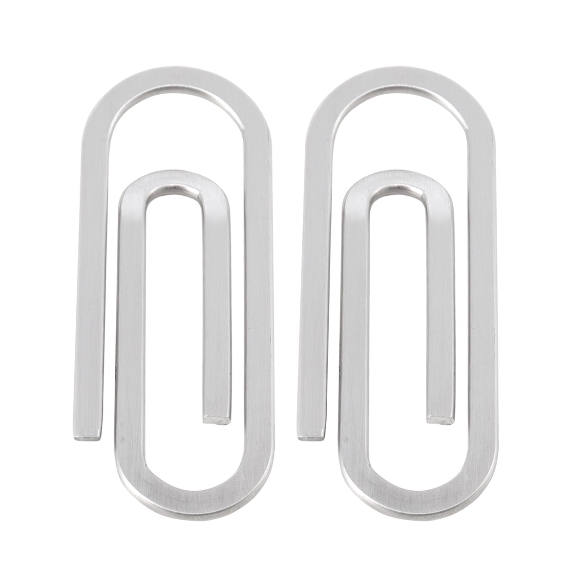 2pcs Women Men Stainless Steel Banknote Clips Money Wallet Clips Paper Clip Shape Money Folder Credit Holder