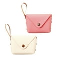 2pcs Women PU Leather Coin Purse Candy Color Wallet Business Holder Bag