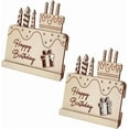 thumbnail image 1 of 2pcs Wood Birthday Money Clip Decoration Birthday Cake Blanched Almond 105x105x10mm, 1 of 6