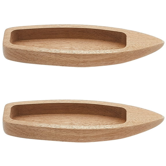 2pcs Wood Boat Model Home Display Decorations BurlyWood 148x45x19mm