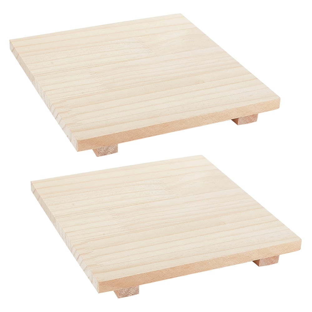 2pcs Wood Clay Cutter Base Plate Clay Modeling Tool Square PapayaWhip 20x20x2.3cm